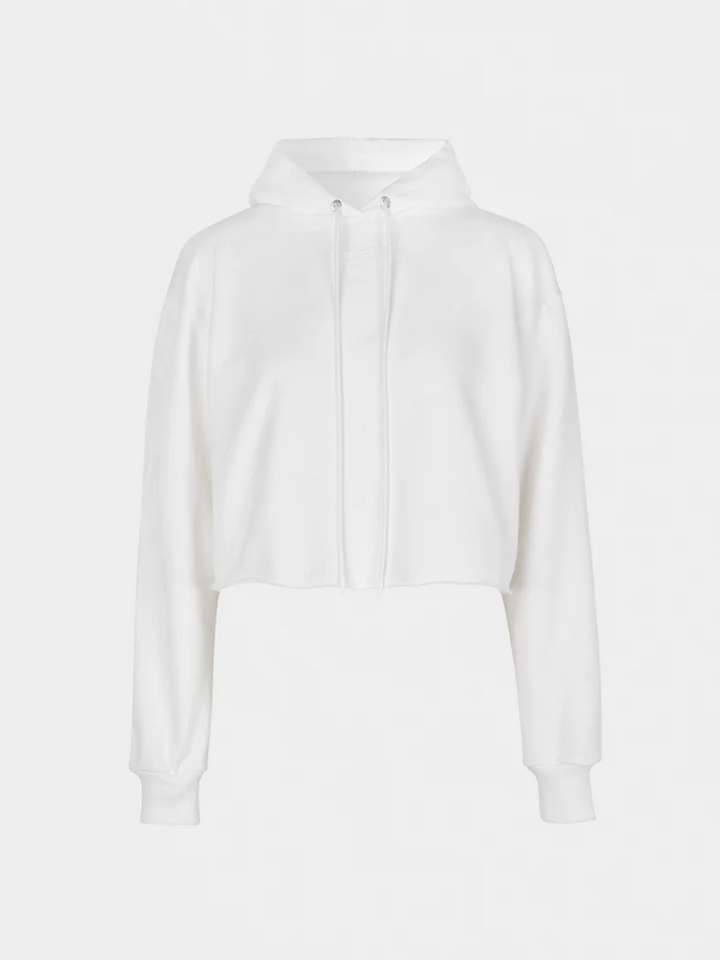 Off-white kort SOS-huvtröja dam med dragsko