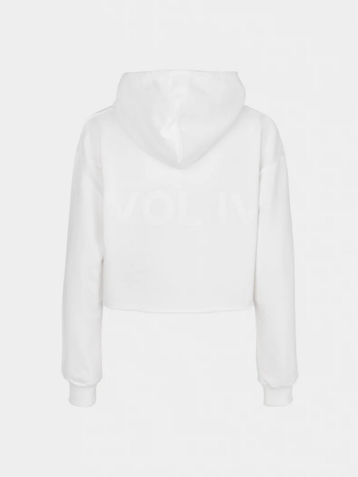 Off-white kort SOS-huvtröja dam med dragsko