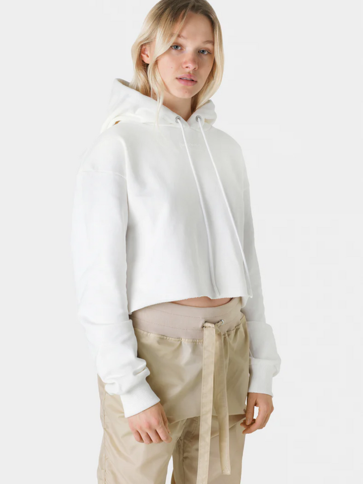Off-white kort SOS-huvtröja dam med dragsko