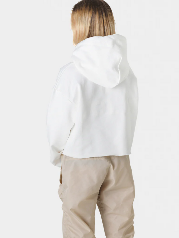 Off-white kort SOS-huvtröja dam med dragsko