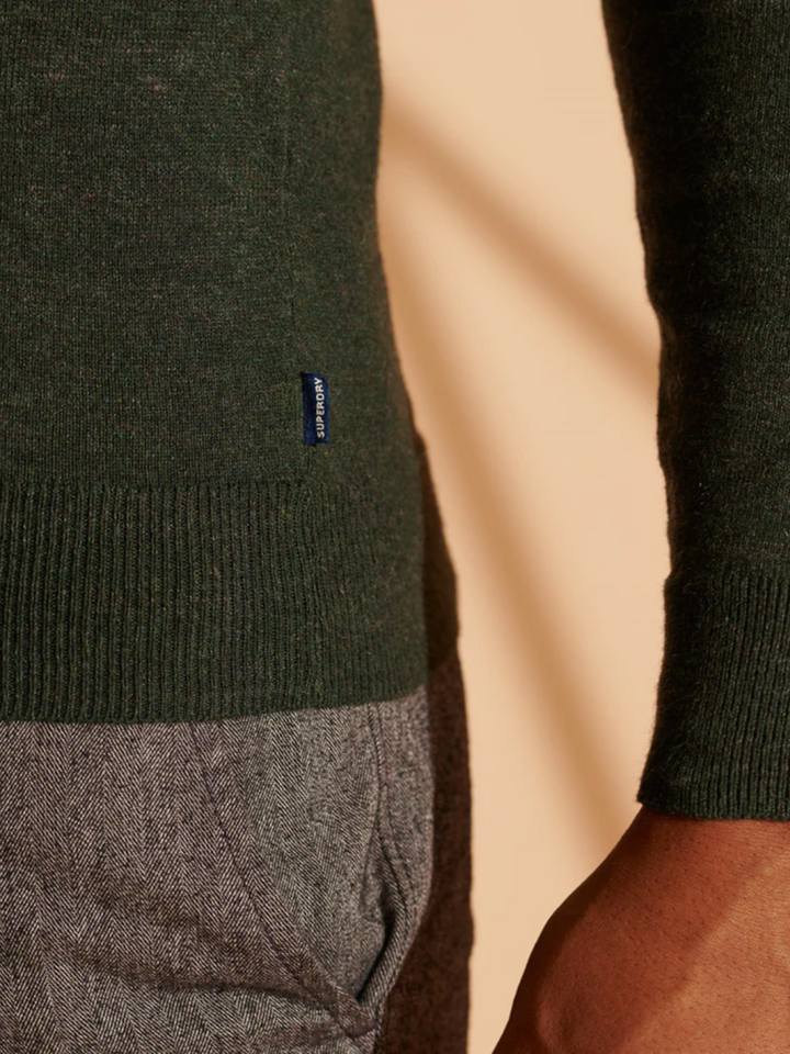 Grön Superdry Crew Neck Herrstickad