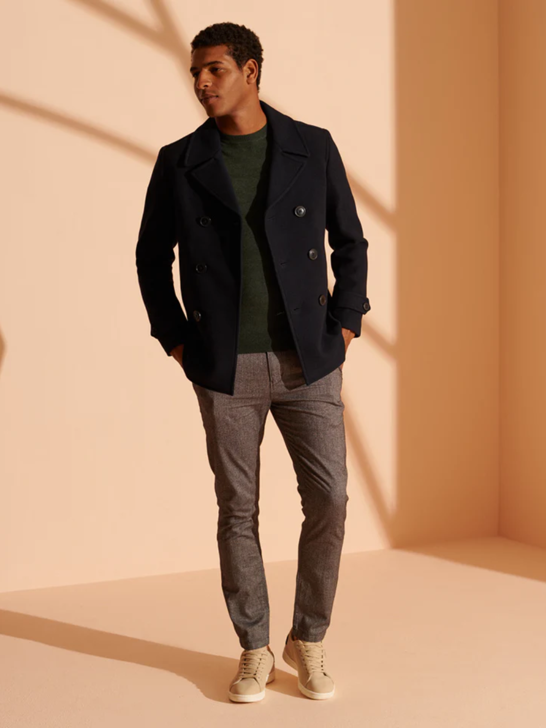 Grön Superdry Crew Neck Herrstickad