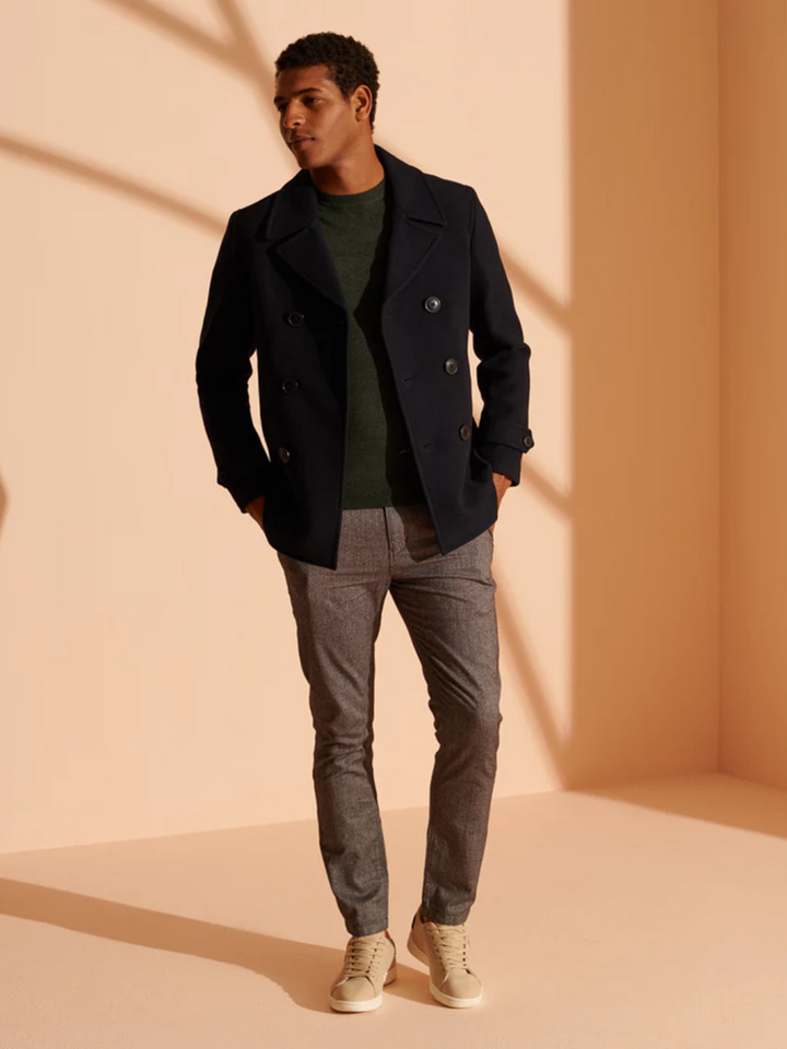 Grön Superdry Crew Neck Herrstickad