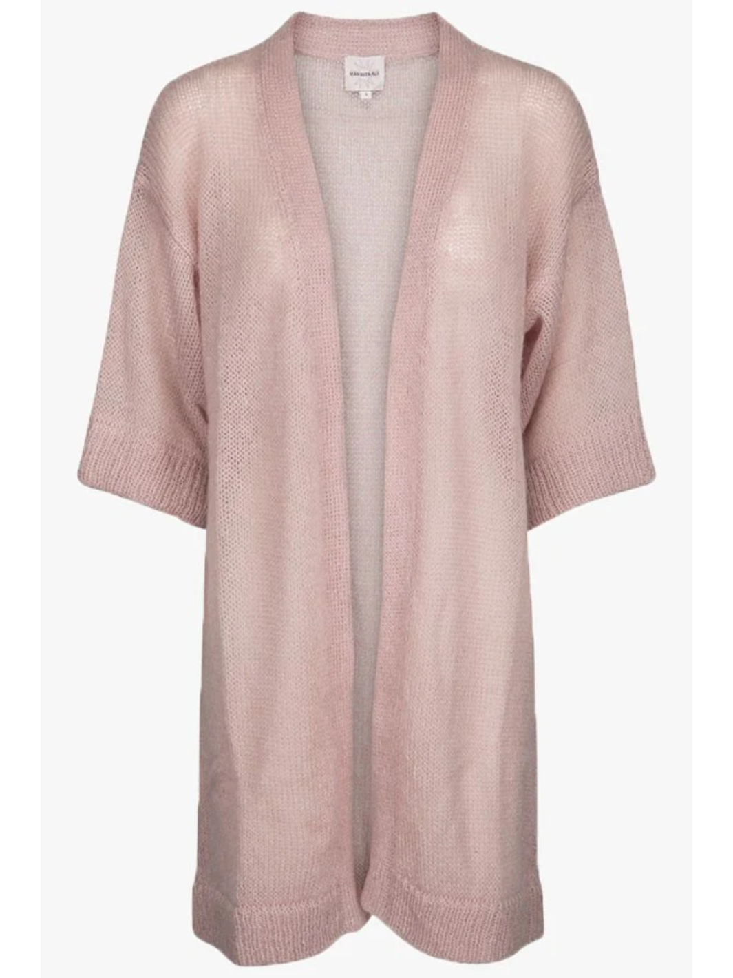 Lång Rosa Moonbeam Cardigan i Mohair