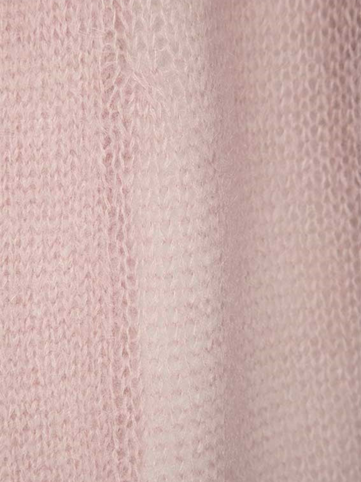 Lång Rosa Moonbeam Cardigan i Mohair