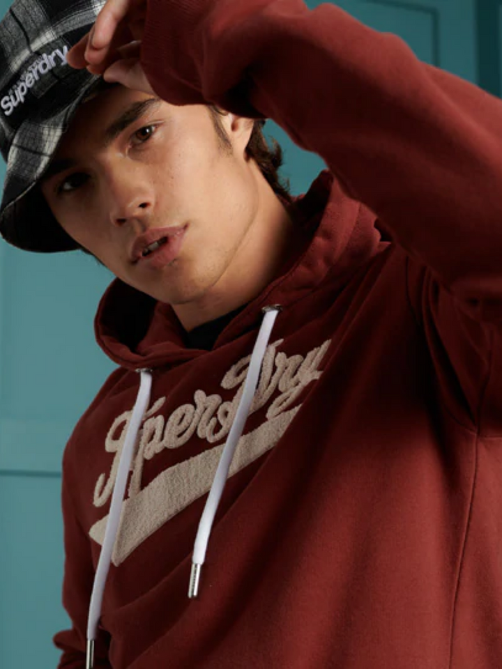 Bordeaux Superdry College Hoodie i begränsad upplaga