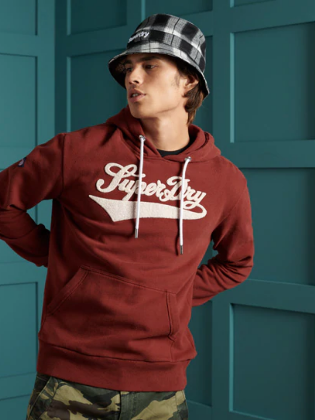 Bordeaux Superdry College Hoodie i begränsad upplaga