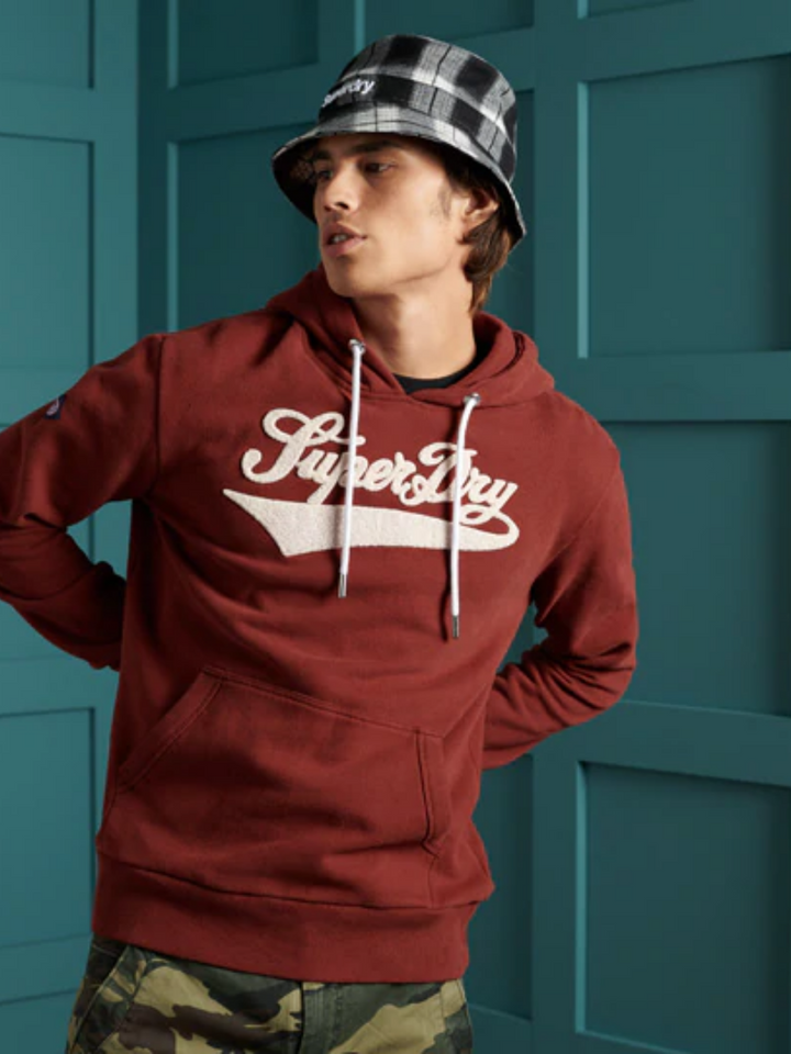 Bordeaux Superdry College Hoodie i begränsad upplaga
