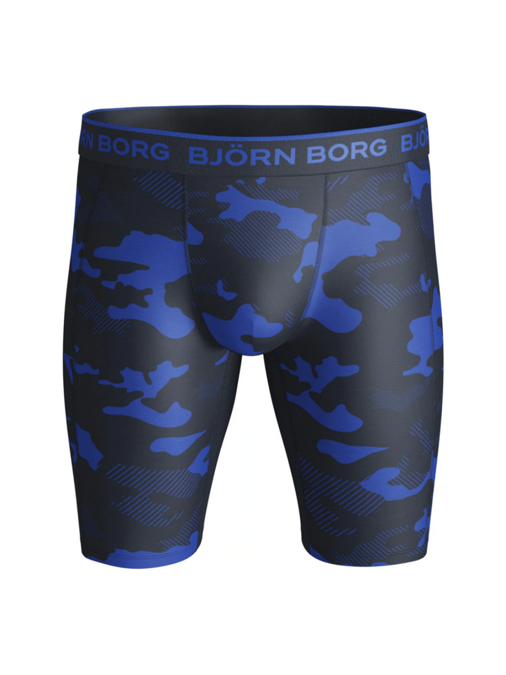 Blå Lång Björn Borg Camouflage Performance Boxershorts