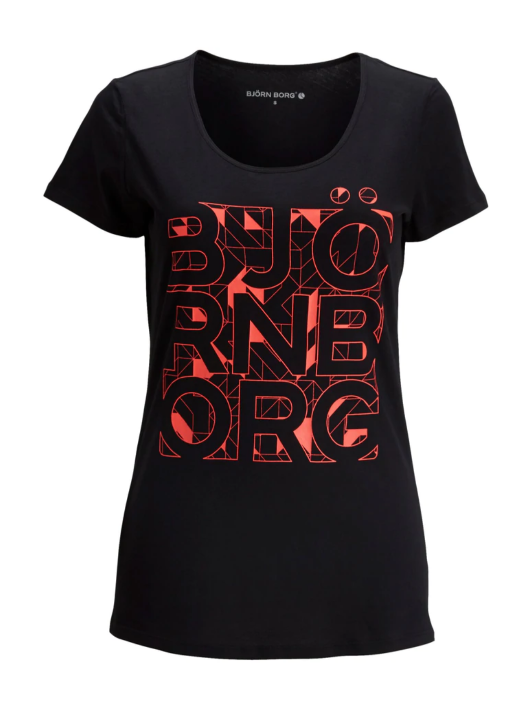 Sort Björn Borg dame T-shirt med pink logo