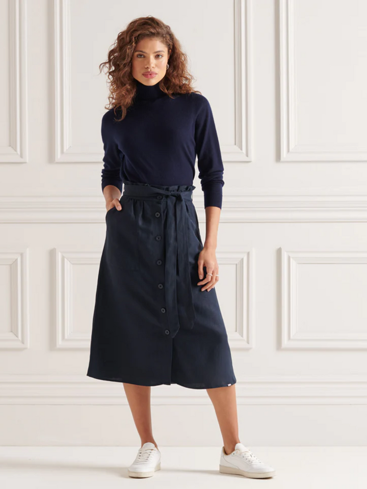 Marinblå Superdry Merino Turtleneck dam