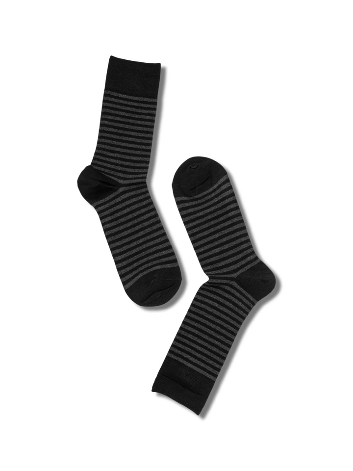 Mörkgrå randig Note Bamboo Sock