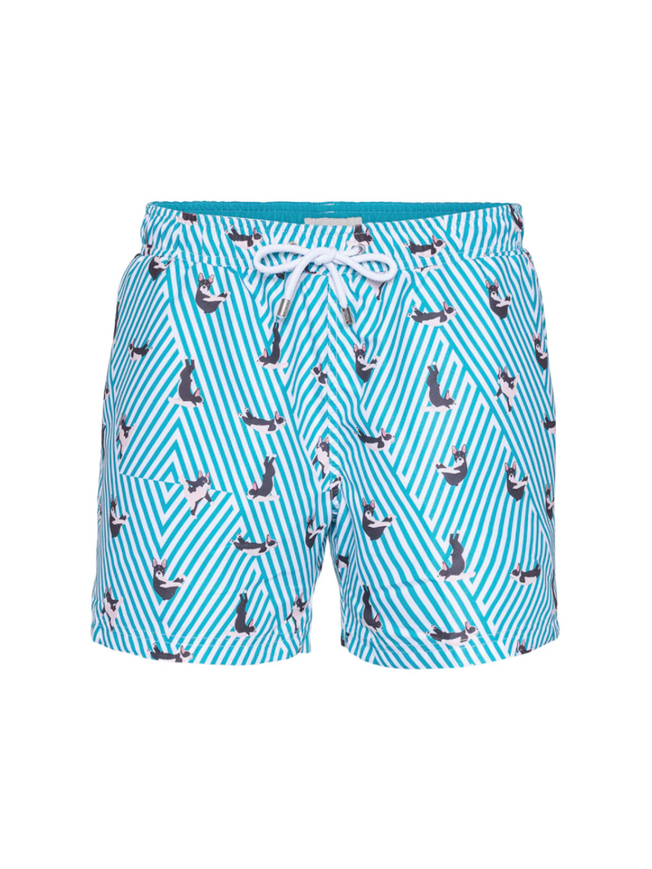 Turkos Panos Emporio Classic Bulldog badshorts för män