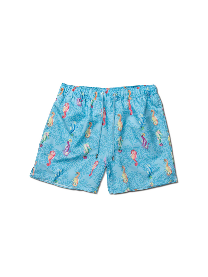 Ljusblå Panos Emporio Classic Seahorse badshorts för män