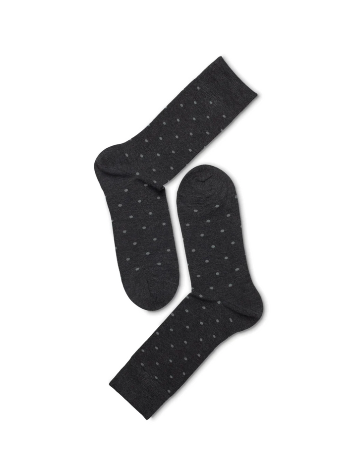 Dotted Charcoal Note Bamboo Sock