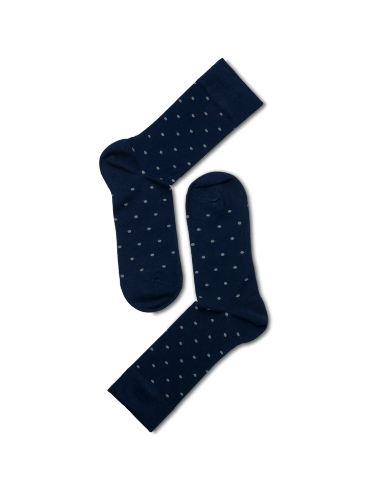 Prickig Mörkblå Note Bamboo Sock