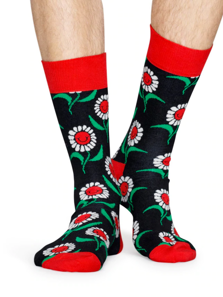 Röda blommiga Happy Socks för honom och henne