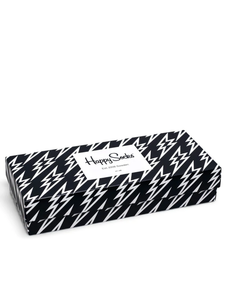 Svart och vit Happy Socks presentförpackning för honom