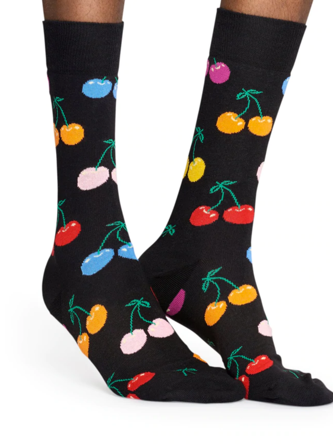 Svarta Happy Socks med körsbär för honom och henne