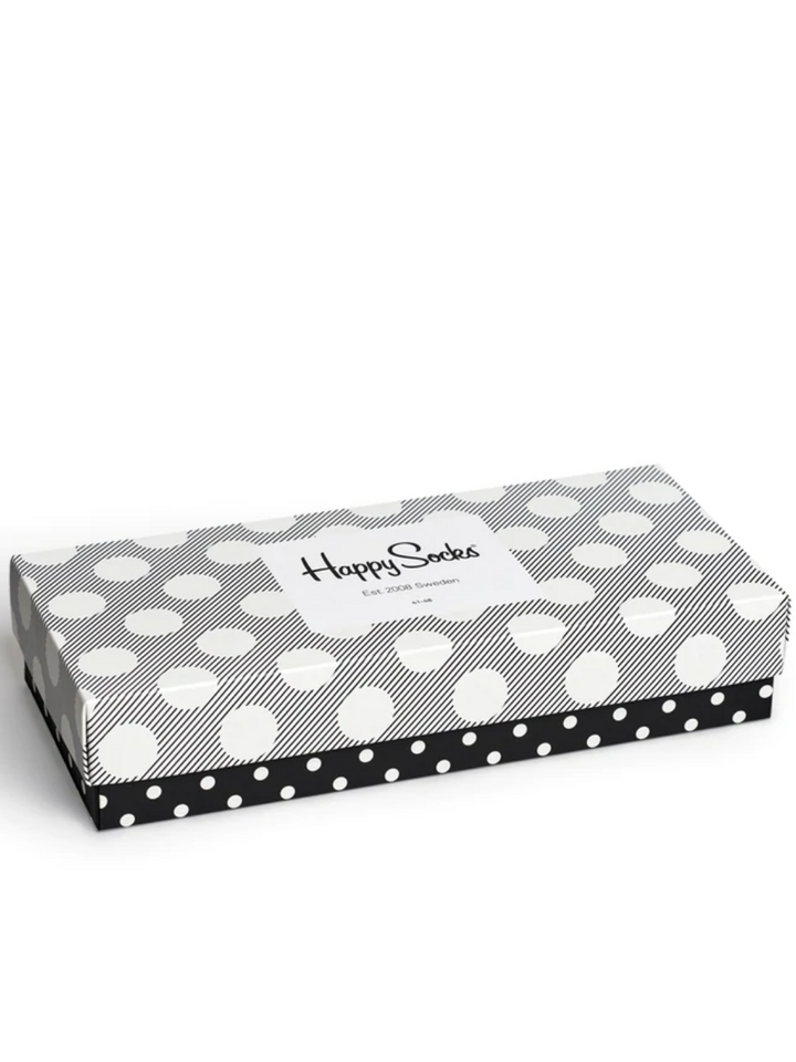 4-pack Svart Vit Happy Socks presentförpackning för honom