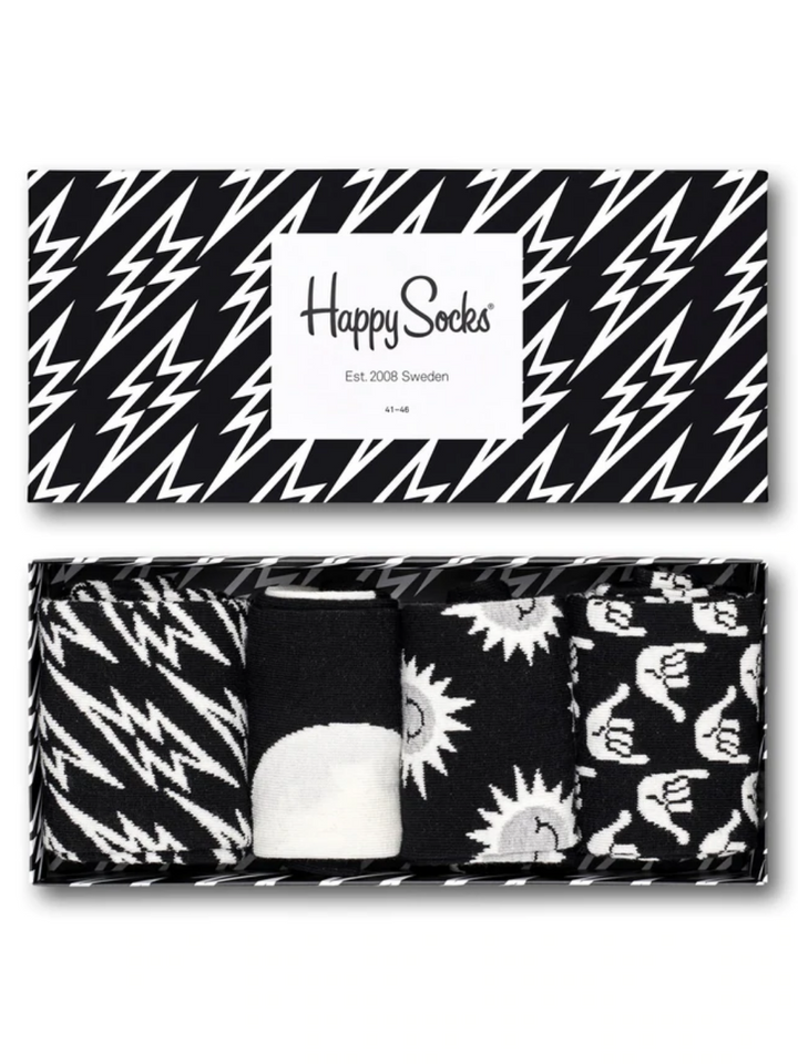 Svart och vit Happy Socks presentförpackning för honom