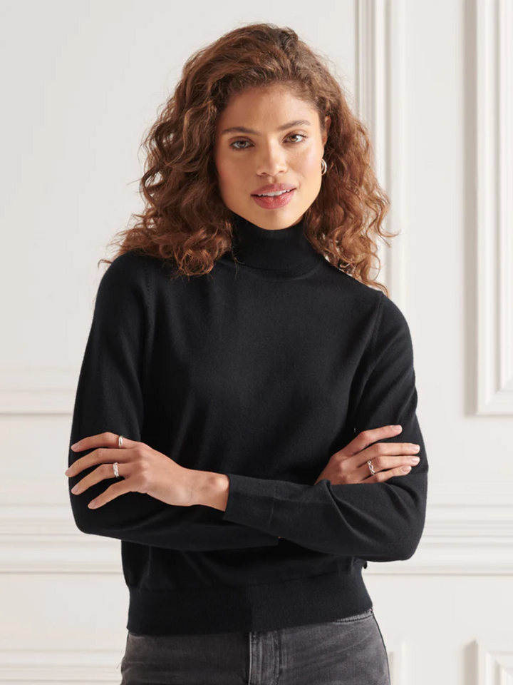 Svart Superdry Merino Turtleneck dam