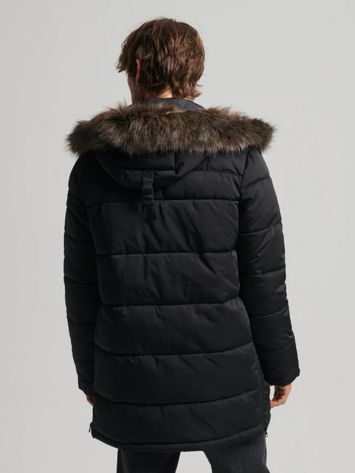 Svart Superdry Parkas Vinterjacka för män