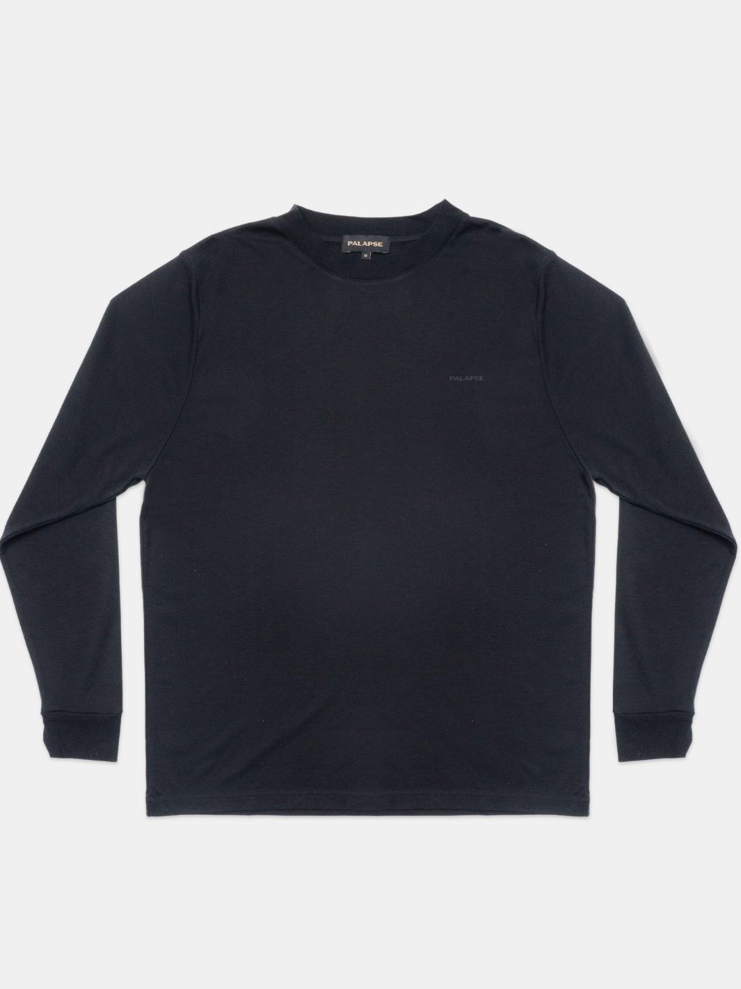 Svart långärmad Palapse Lyocell T-shirt för män