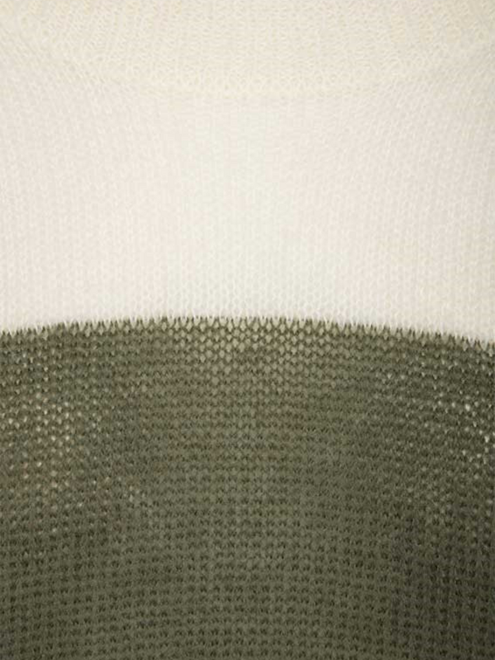 Tvåfärgad Moonbeam Mohair stickad i Army - Sand