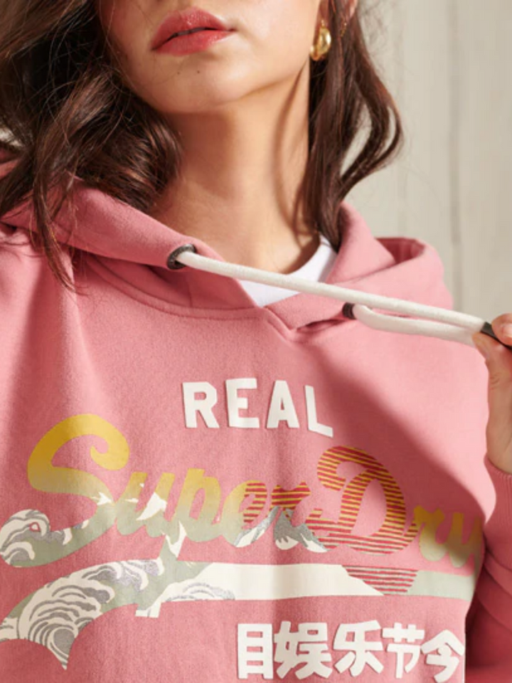 Rosa färgad Superdry Vintage Hoodie