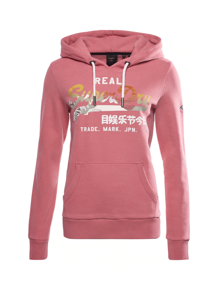 Rosa färgad Superdry Vintage Hoodie