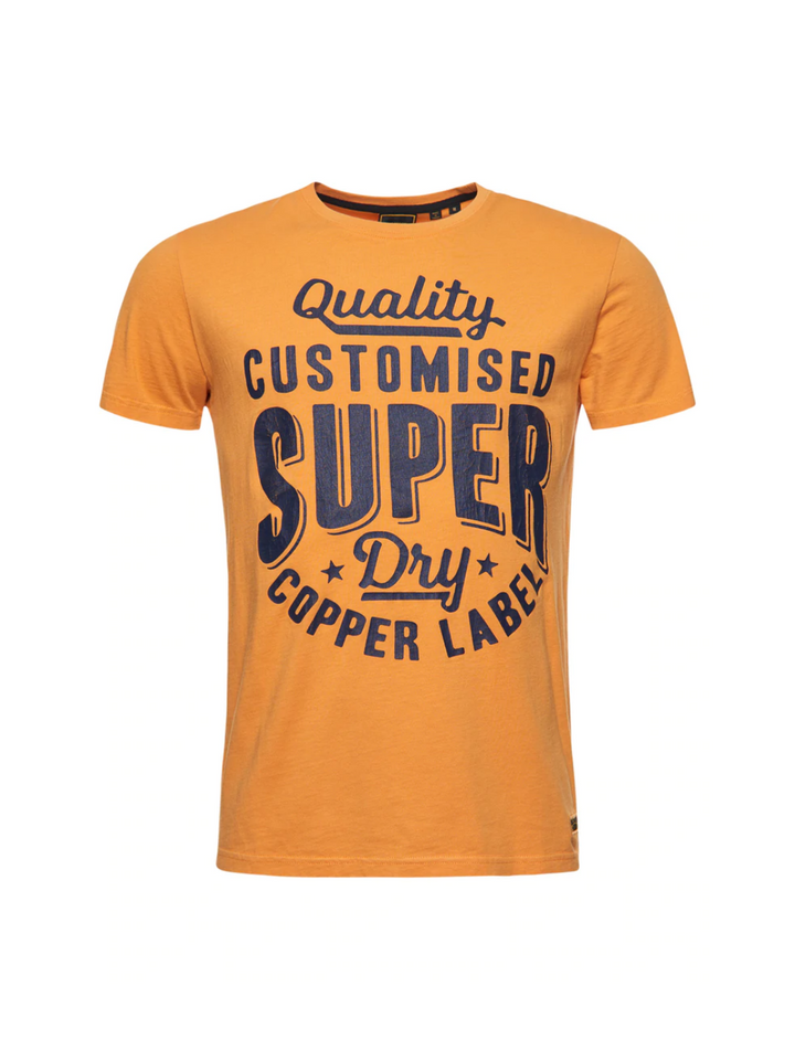 Orange Superdry Workwear grafisk T-shirt