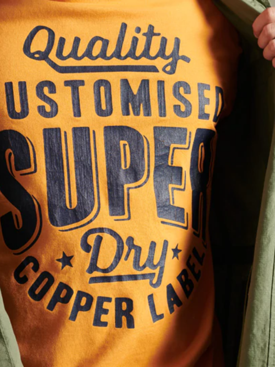 Orange Superdry Workwear grafisk T-shirt