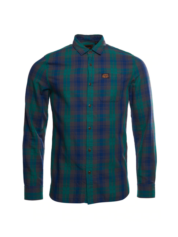 Grön rutig Superdry Workwear-skjorta