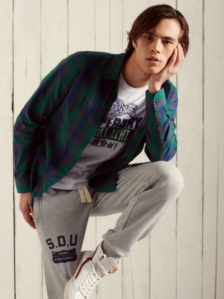 Grön rutig Superdry Workwear-skjorta