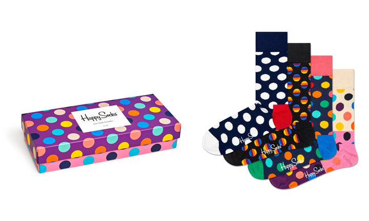 4-pack prickade Happy Socks presentask för honom