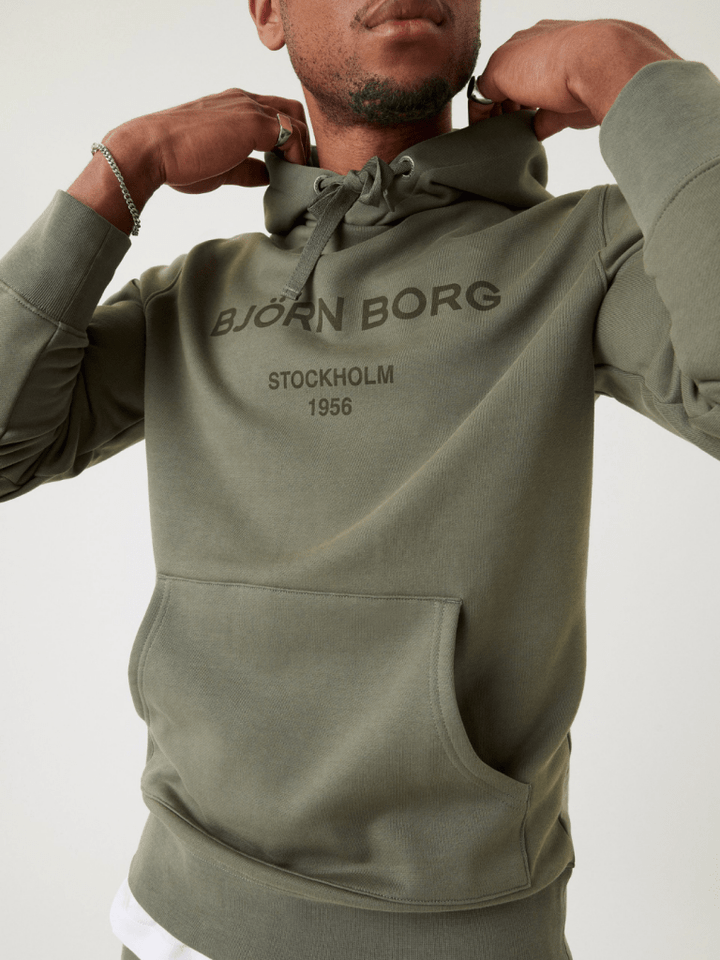 Armygrøn Björn Borg Logo Hoodie M Björn Borg