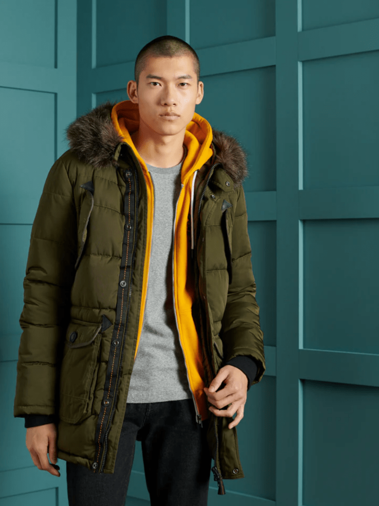 Armygrøn Superdry Herre Parka Vinterjakke M Superdry