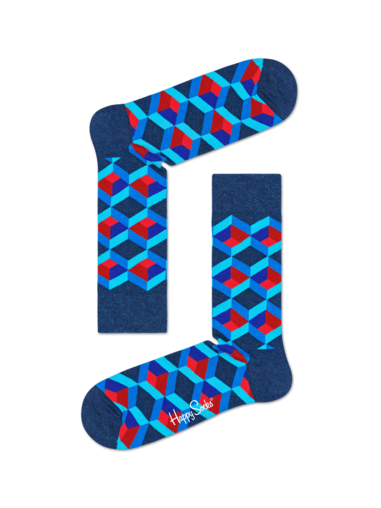 Blå Happy Socks Optic Square Sok Til Hende 36 - 40 Happy Socks