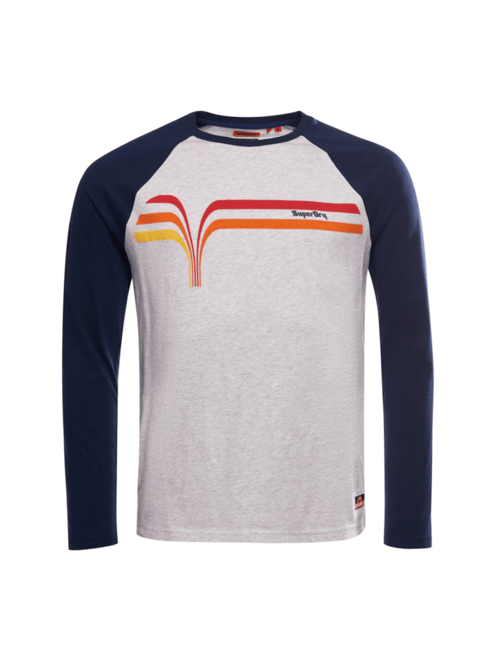 Grå - Blå Superdry Cali Surf Langærmet Herre Baseball T-Shirt L Superdry