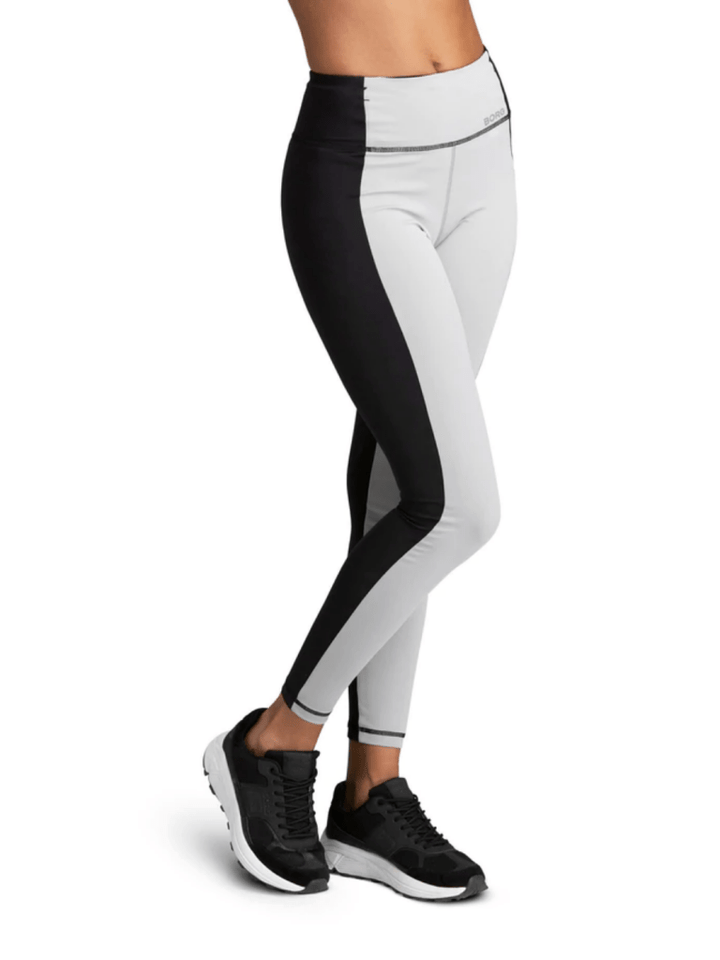 Grå - Sort Højtaljet Björn Borg Dame Løbe Tights 36 Björn Borg