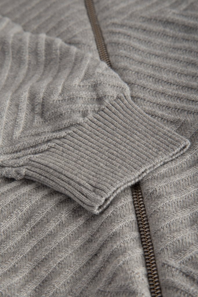 Grå Strikket W.A.S Boston Herre Cardigan S WeAreScandinavian