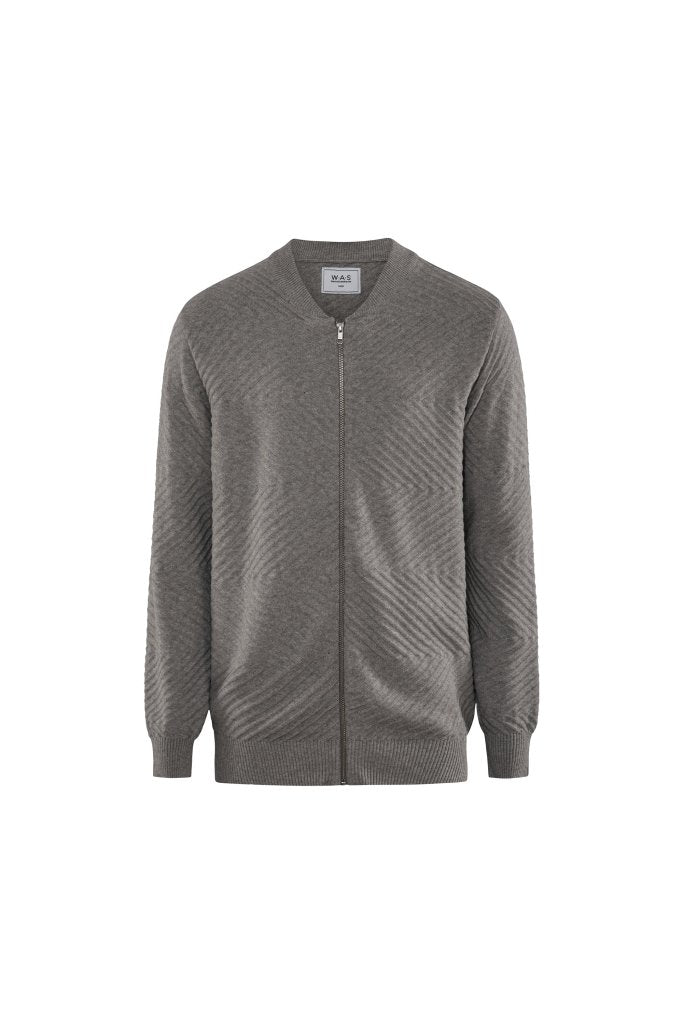 Grå Strikket W.A.S Boston Herre Cardigan S WeAreScandinavian
