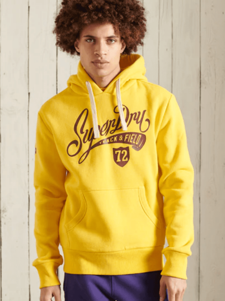 Gul Superdry Collegiate Graphic Herre Hoodie S Superdry