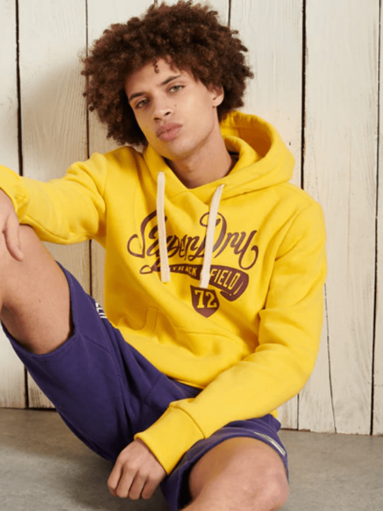 Gul Superdry Collegiate Graphic Herre Hoodie S Superdry