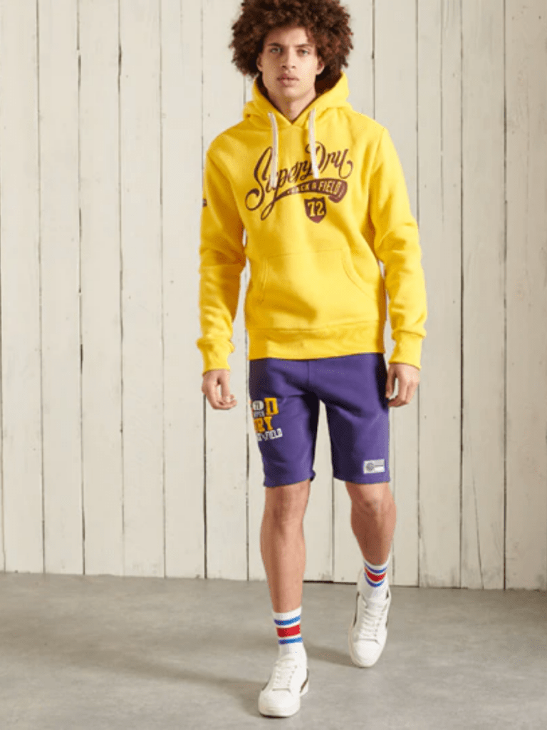 Gul Superdry Collegiate Graphic Herre Hoodie S Superdry