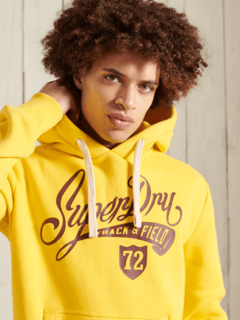 Gul Superdry Collegiate Graphic Herre Hoodie S Superdry