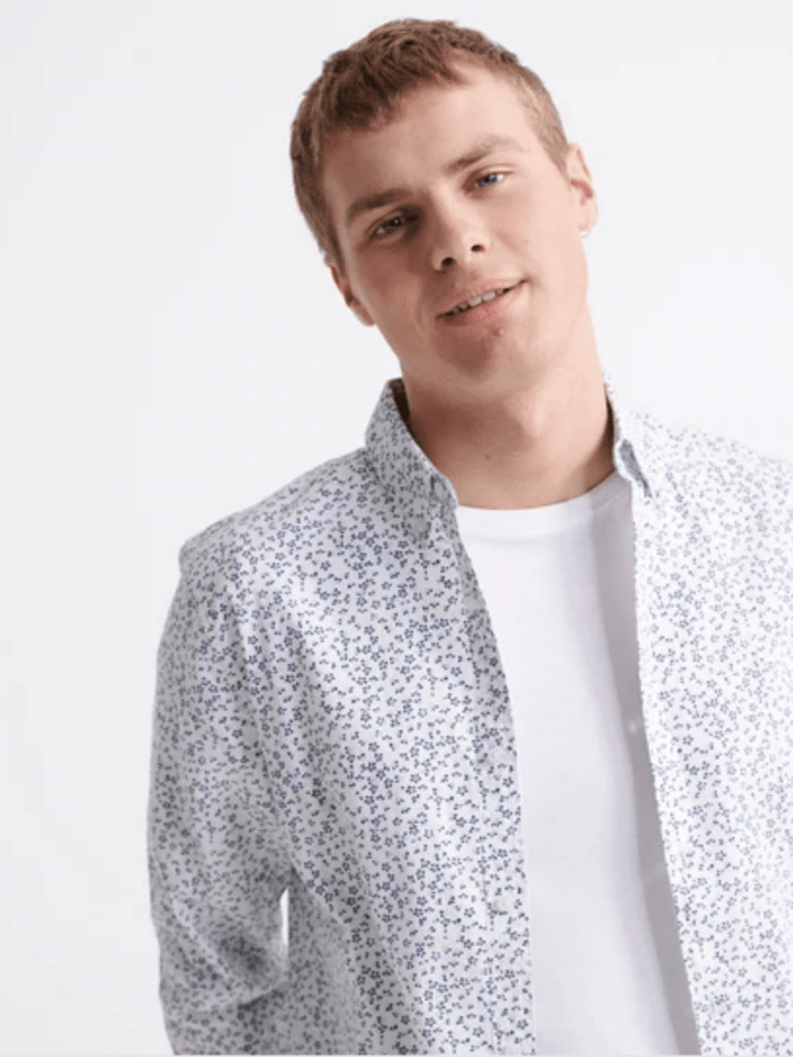Hvid Blomstret Superdry Herre Skjorte S Superdry
