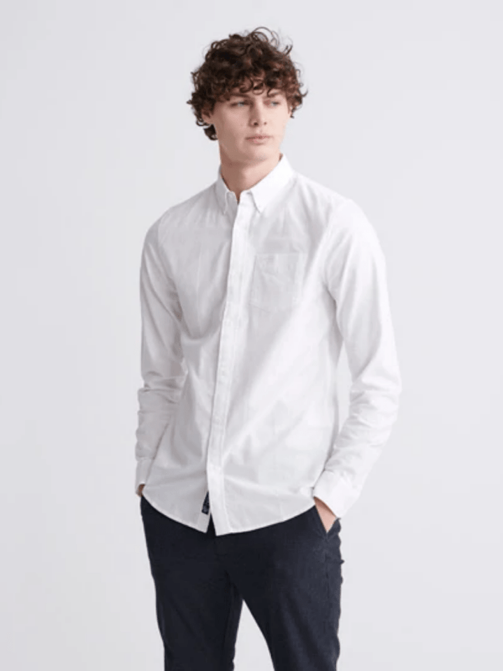 Hvid Klassisk Superdry Oxford Skjorte S Superdry