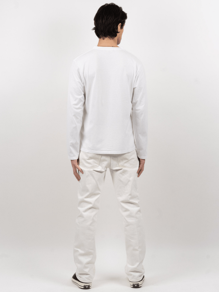 Hvid Langærmet Palapse Herre T-Shirt i Regular Fit S Palapse
